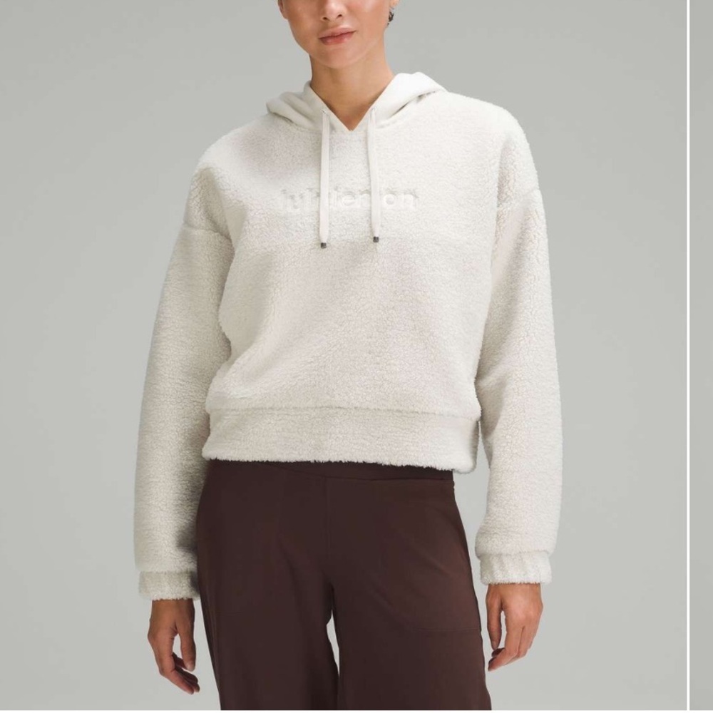 Lululemon Textured Fleece Embroidered Logo Minimalist Hoodie